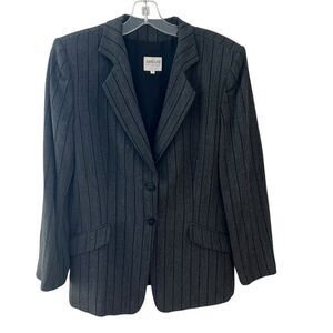 Armani Collezioni Gray Pinstripe Double breasted Wool Blend Jacket Blazer US 12